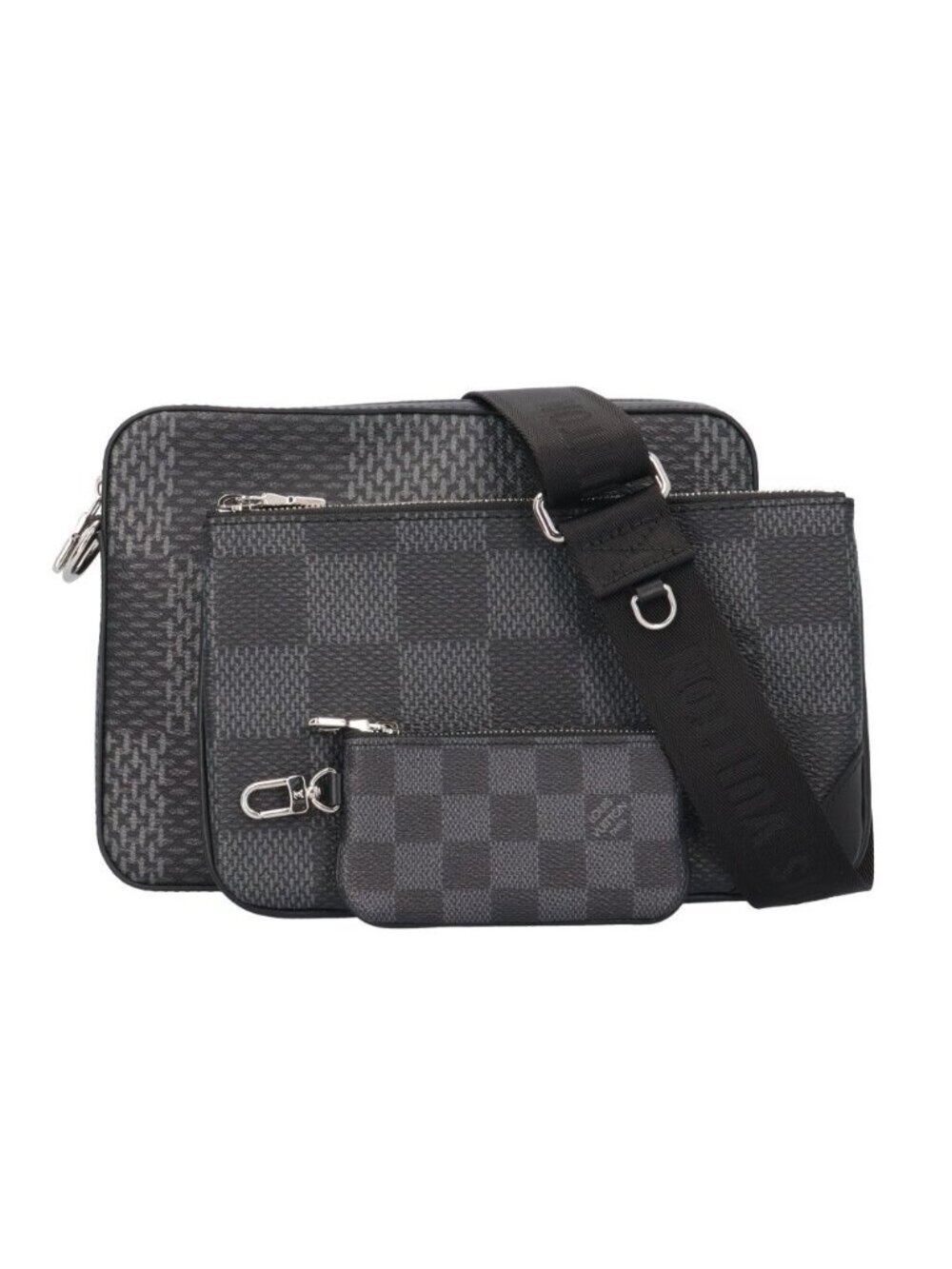 Louis Vuitton Trio Messenger Damier Graphite 3D Shoulder Bag Black